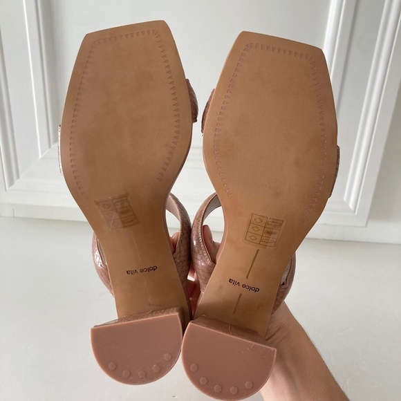 NWOT Dolce Vita Pascoe Square Toe Brown Snake Print Heels Sz 8.5 - Picture 7 of 7